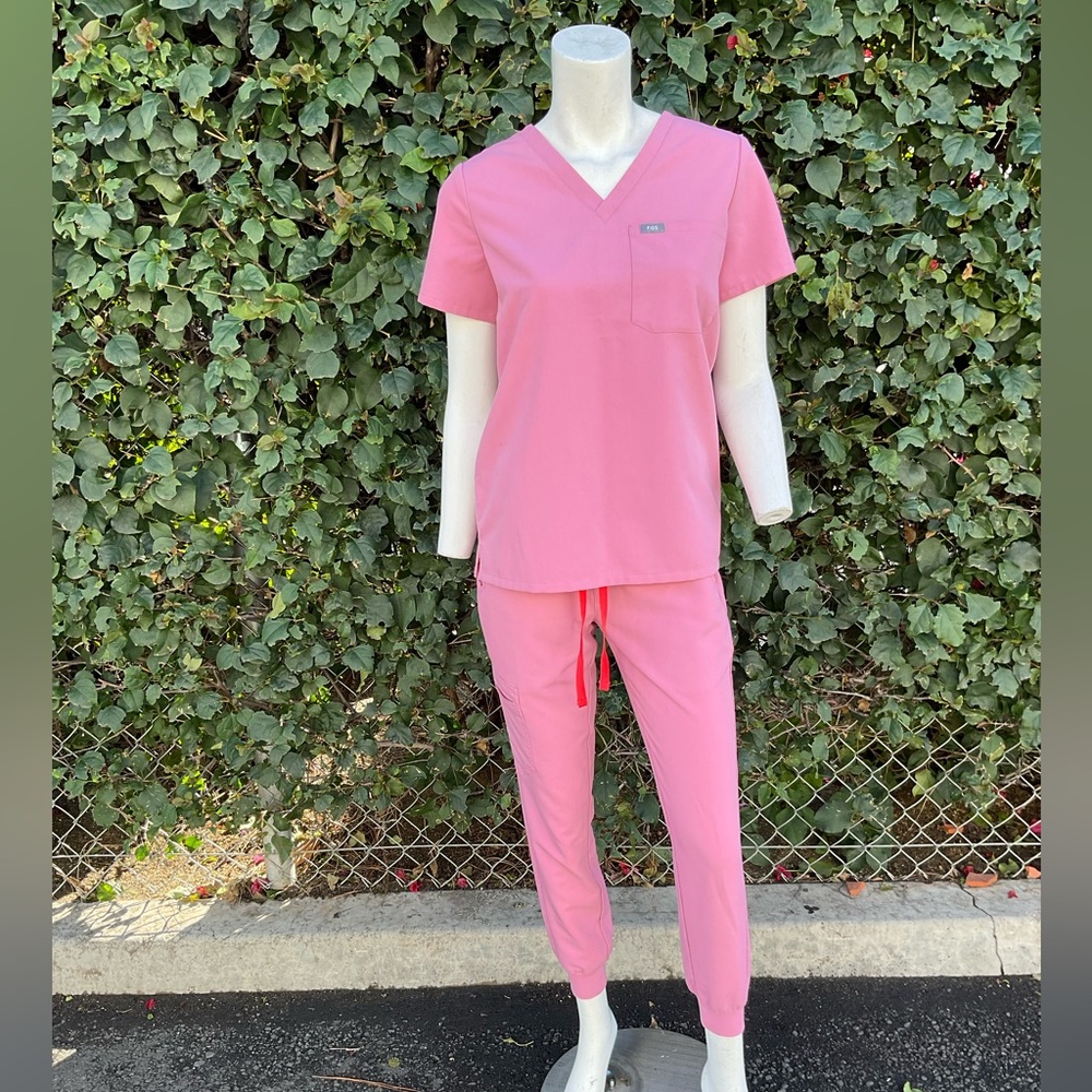 Figs Pink Scrub Top & Jogger Set